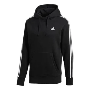 adidas Fleece Lined Stay Warm hooded Drawstring Pullover Black BR3588