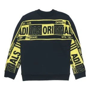 adidas originals Real Scarf Crew Casual Sports Round Neck Pullover Black ED9357