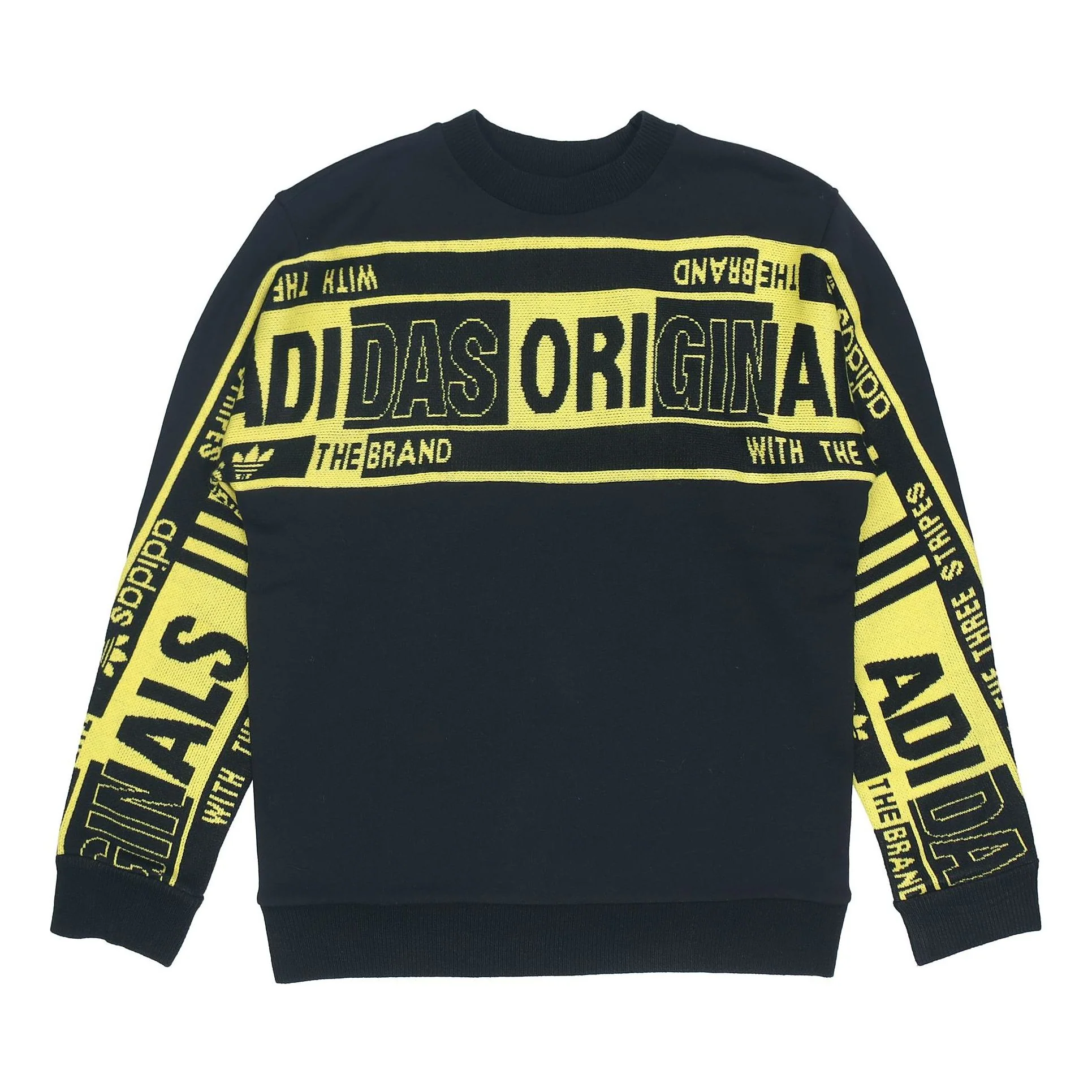 adidas originals Real Scarf Crew Casual Sports Round Neck Pullover Black ED9357