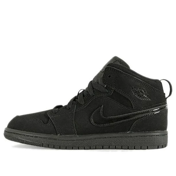 (PS) Air Jordan 1 Mid 'All Black' 640734-056