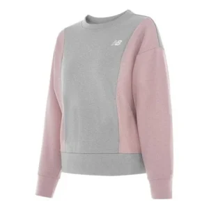 (WMNS) New Balance Sweatshirt Asia Sizing 'Grey Pink' AWT03146-SP1
