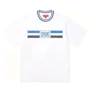 Supreme Warm Up Stripe S/S T-Shirt 'White Blue' SUP-SS24-141