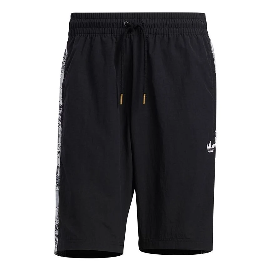 adidas originals Manga Short 1 Character Printing Sports Shorts Black HD9075