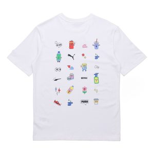 PUMA Sports Alphabet Printing Round Neck Short Sleeve White 531335-52