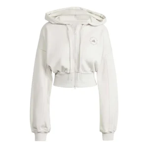 adidas By Stella Mccartney Cropped Zip Hoodie Asia Sizing 'Chalk Pearl' IT8268