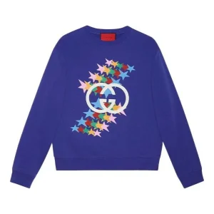 Gucci SS21 Rainbow Stars Crewneck 'Purple' 626990-XJDNK-4120