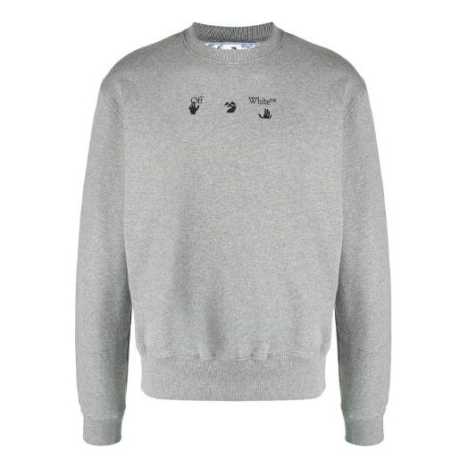 Off-White SS21 Logo Alphabet Printing Round Neck Loose Long Sleeves Version Gray OMBA025S21FLE0050845