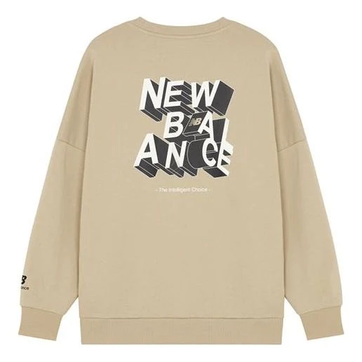 New Balance 3D Logo Printing Round Neck Sports Khaki AMT14318-BEI