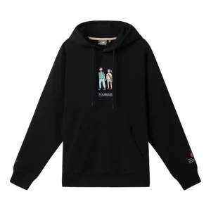 New Balance x Zero Per Zero Printing Casual Sports Round Neck Hoodie Asia Sizing 'Black' NCA47013-BK