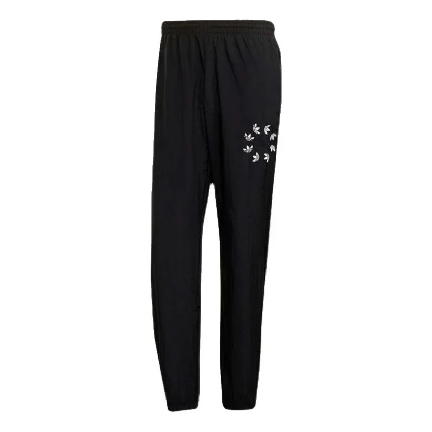 Men's adidas originals St Woven Tp Casual Sports Breathable Bundle Feet Long Pants/Trousers Black H37728