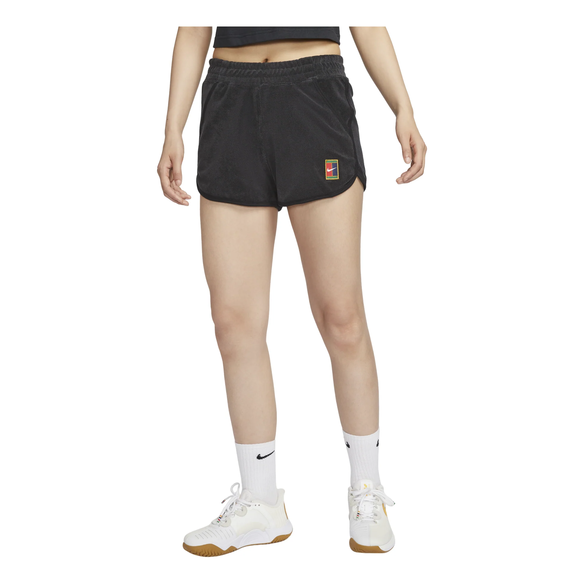 (WMNS) NikeCourt Heritage Mid-Rise French Terry Tennis Shorts Asia Sizing 'Black' FQ2283-010