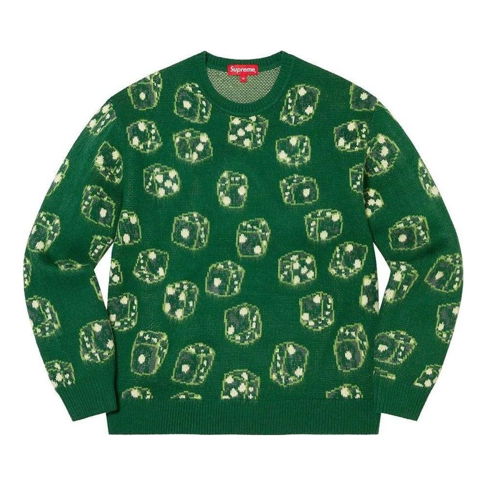 Supreme Dice Sweater 'Green White' SUP-FW22-699