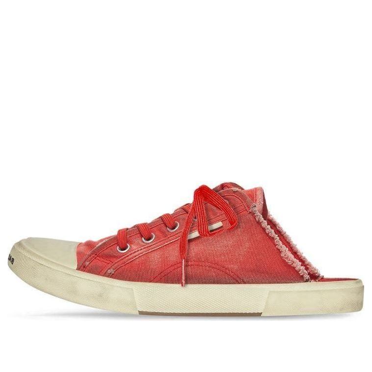 (WMNS) Balenciaga Paris Mules 'Red Destroyed Cotton and White Rubber' 693952W3RC36090