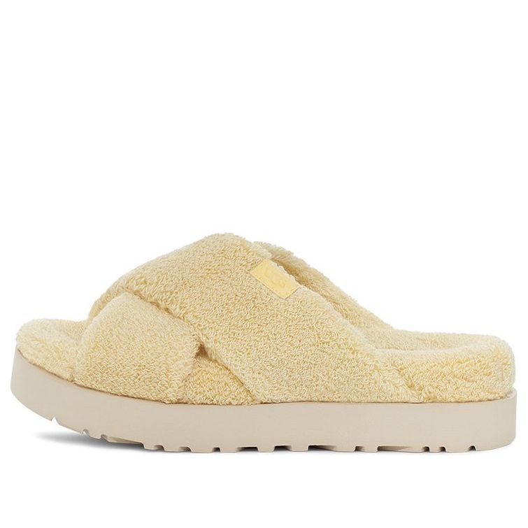 (WMNS) UGG Fluff Sugar Terry Cross Slide 'Yellow' 1126385-BPDD