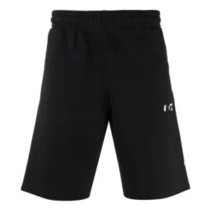 Off-White FW21 Logo Pattern Sports Shorts Version Black OMCI006F21FLE0011001