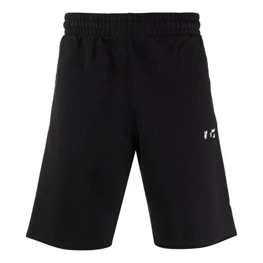 Off-White FW21 Logo Pattern Sports Shorts Version Black OMCI006F21FLE0011001