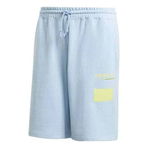 adidas originals Short Athleisure Casual Sports Breathable Knit Cozy Loose Shorts Blue DV1942