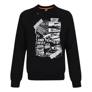 Men's Nike Round Neck Pullover Casual Black CW1795-010
