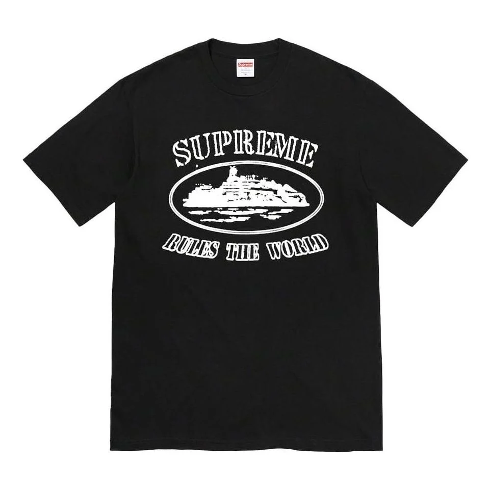 Supreme x Corteiz FW23 Rules The World Tee 'Black' SUP-FW23-262