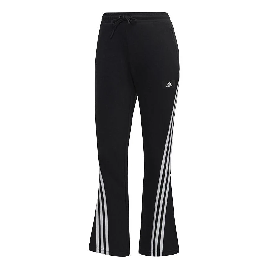 (WMNS) adidas Future Icon 3-Stripe Flare Pants Asia Sizing 'Black White' H57296