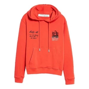 Men's Off-White Mona Lisa Printing Loose Fit Red OMBB034S190030052010
