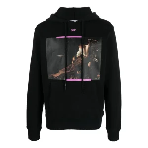 Off-White Caravaggio Print Cotton Hoodie 'Black Cyclamen' OMBB097S23FLE0031034