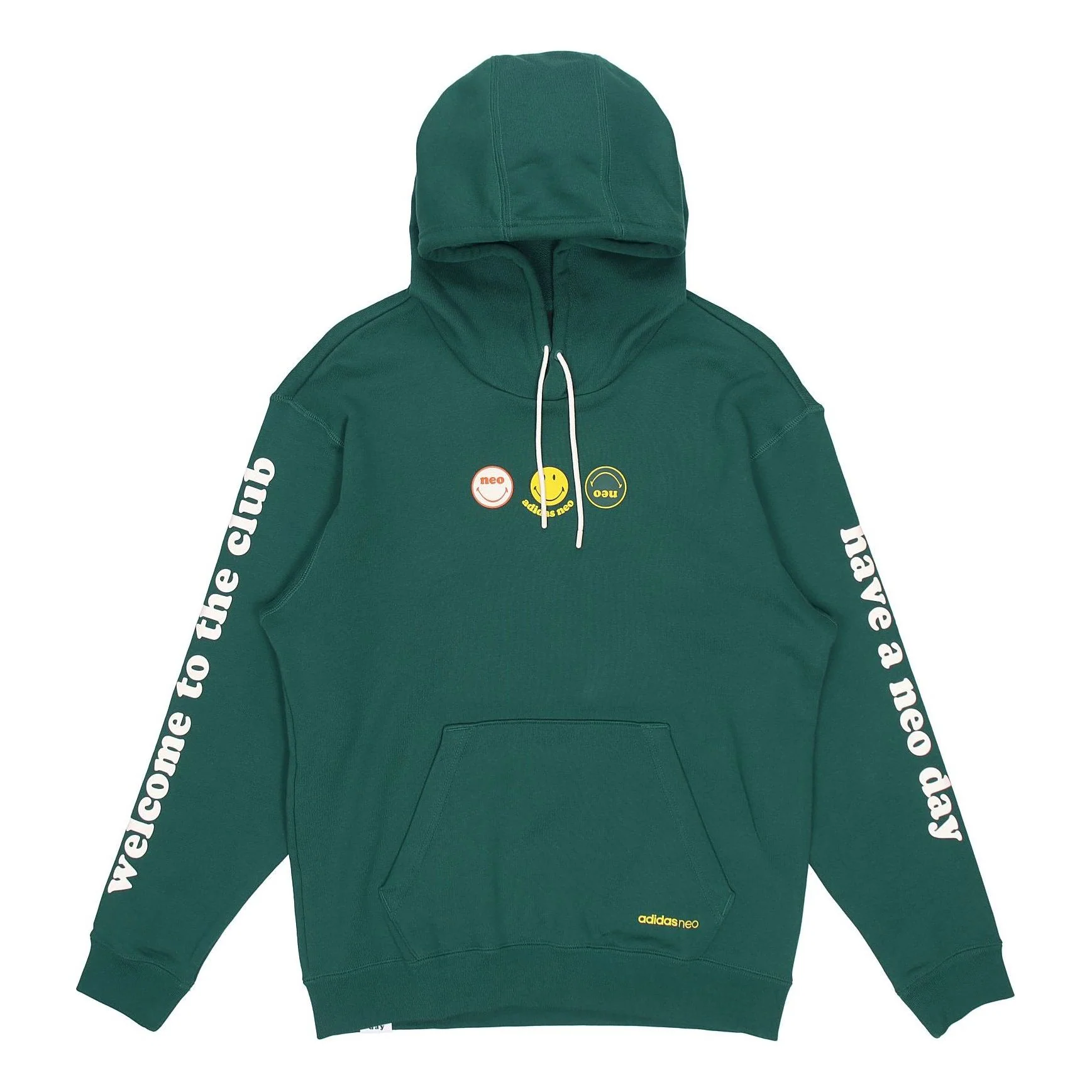 Men's adidas neo x SMILEY Crossover Alphabet Printing Sports Pullover Green H45519