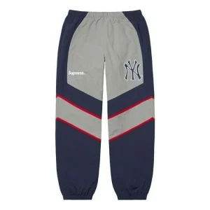 Supreme x New York Yankees Track Pants 'Grey Navy' SUP-FW21-151