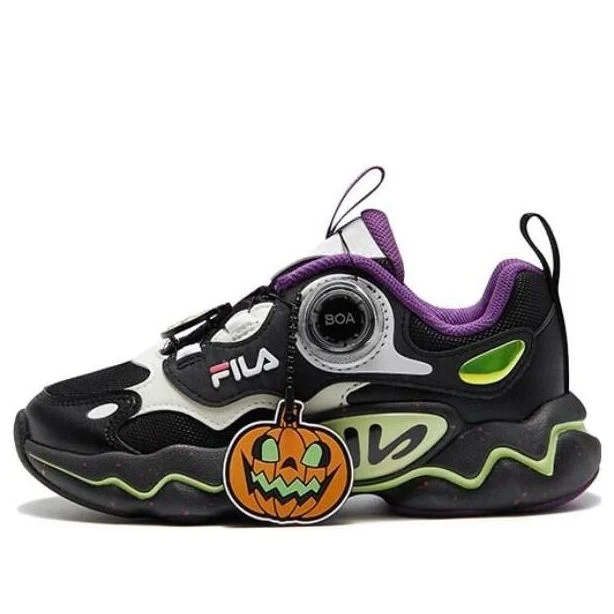 (PS) FILA Classic Running Shoes 'Black Grey Purple' K14B341110FBL