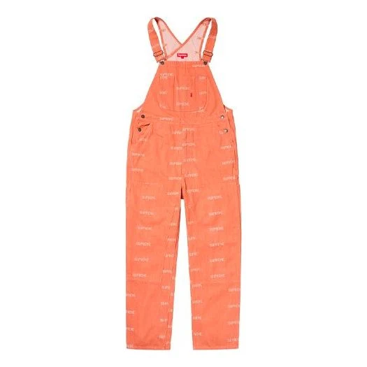 Supreme SS19 Logo Denim Overalls Orange logo SUP-SS19-667