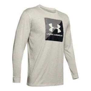 Men's Under Armour Half Logo Training Sports Long Sleeves T-shirt White 1351624-110