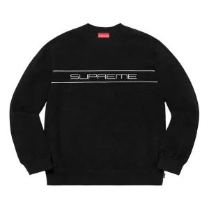 Supreme FW19 Week 10 Polartec Crewneck Black Logo SUP-FW19-916