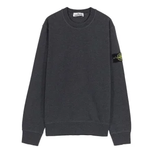 STONE ISLAND Classic Fleece Crewneck Sweatshirt 'Dark Grey' 761563051-V0M67