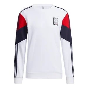 Men's adidas Contrasting Colors Alphabet Printing Round Neck Pullover White GU0843