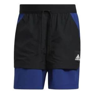 adidas Colorblock Gym Sports Shorts Blue H33615