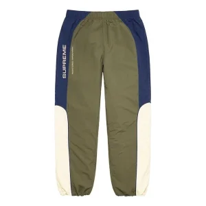 Supreme Paneled Track Pants 'Olive Green Blue White' SUP-FW22-731