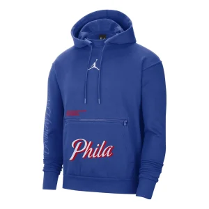 Air Jordan Philadelphia 76ers Courtside Statement Edition Logo Hoodie 'Blue' DR7005-495