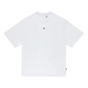 Converse Solid Color Loose Round Neck Short Sleeve Couple Style White 10020975-A01