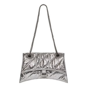 (WMNS) Balenciaga Crush Small Chain Bag Quilted 'Silver' 716351210IW8110