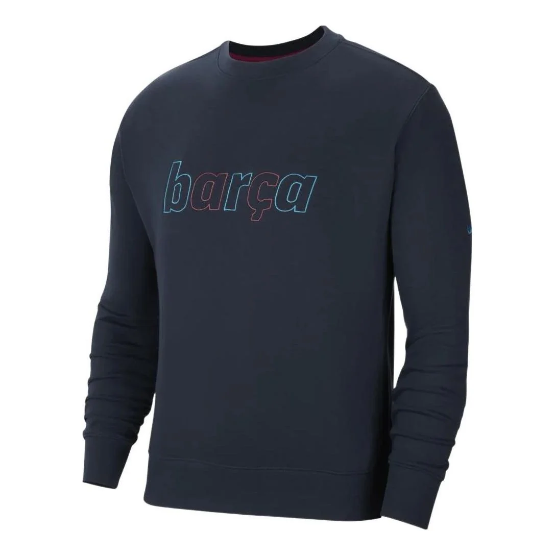 Men's Nike Solid Color Alphabet Printing Round Neck Sports Blue DA2950-451