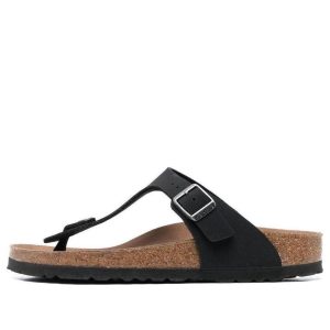 Birkenstock Gizeh Vegan Birko-Flor Birkibuc Narrow Fit Sandals 'Black' 1020487