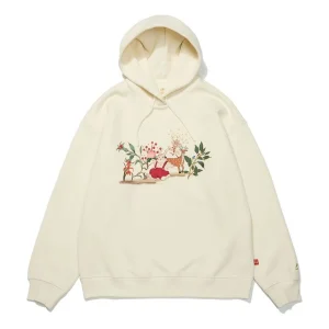 (WMNS) Li-Ning Lifestyle Graphic Printed Hooded Sweatshirt 'White' AWDT056-8