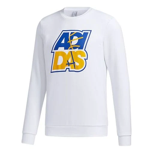 adidas neo M FAV SW Alphabet Printing Sports Pullover White GP5886