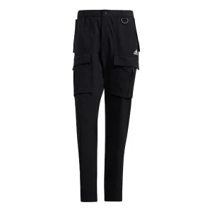 Men's adidas Utl Cargo Pants Solid Color Outdoor Multiple Pockets Sports Pants/Trousers/Joggers Black H13794