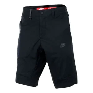 Nike Logo waterproof Zipper Cargo Shorts Black 823366-010