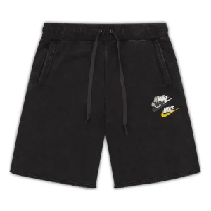 Men's Nike Printing Logo Solid Color Lacing Casual Shorts Black DV3315-010