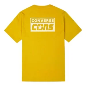 Men's Converse Alphabet Logo Printing Retro Casual Short Sleeve Yellow 10021134-A04