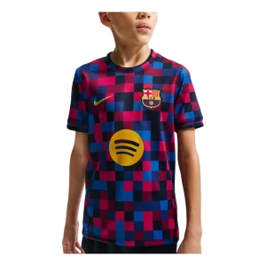 (GS) Nike x F.C. Barcelona Dri-FIT Pre-Match T-Shirt 'Noble Red Blackened Blue Mineral Yellow' II1752-621