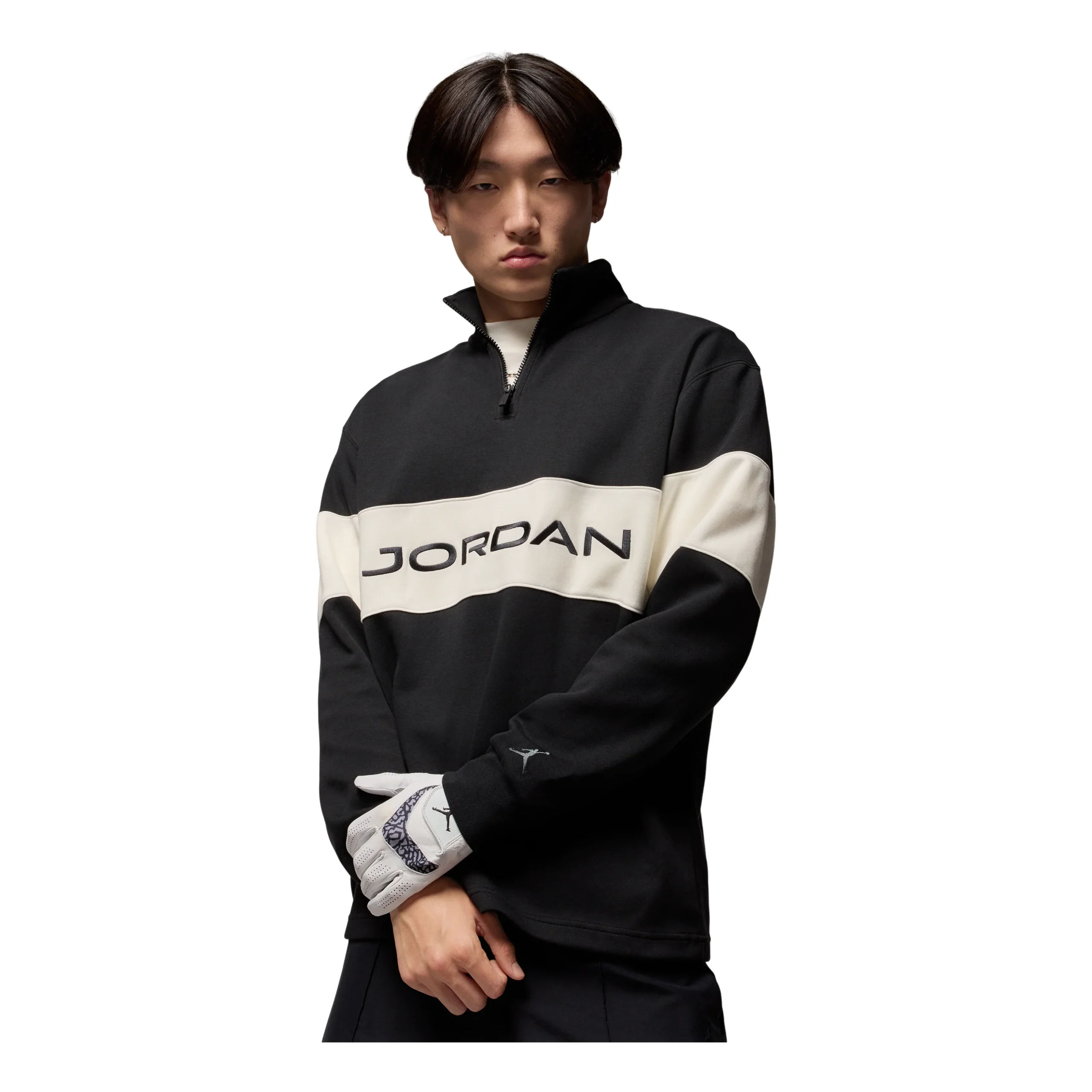 Air Jordan Sport Dri-FIT 1/4-Zip Golf Top 'Black Sail Dark Shadow' HF9919-010