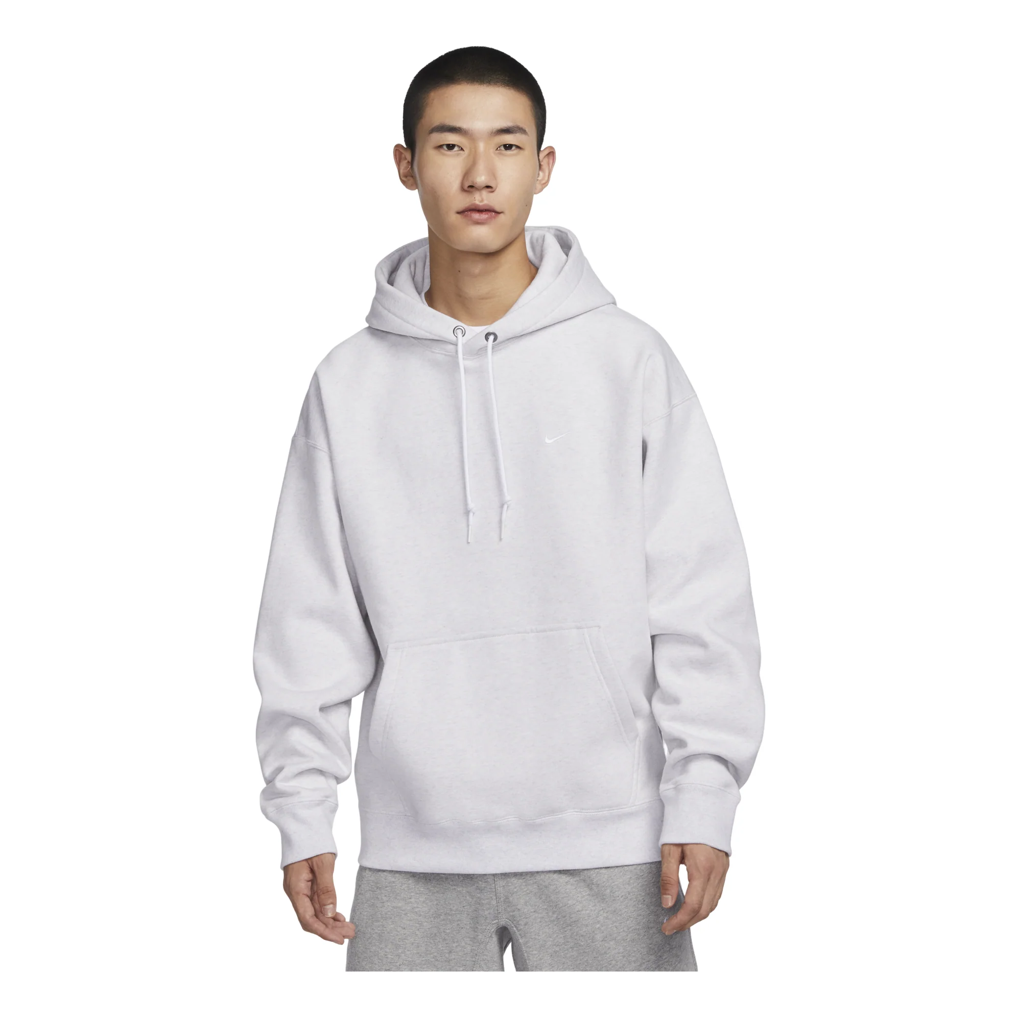 Nike Solo Swoosh Fleece Pullover Hoodie 'White' DX1356-051